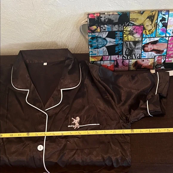 # 0711+ Women Black Satin Pajama Set - Picture 8 of 10